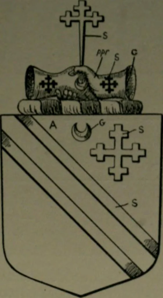 An illustration from Middlesex pedigrees, as collected by Richard Mundy in Harleian ms. no. 1551, 1914, leaf 170