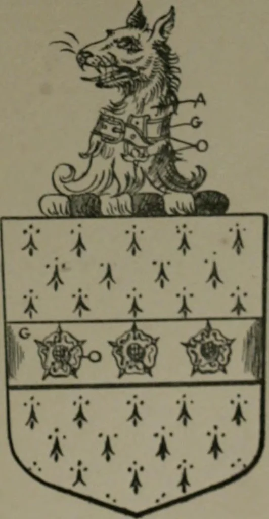 An illustration from Middlesex pedigrees, as collected by Richard Mundy in Harleian ms. no. 1551, 1914, leaf 194