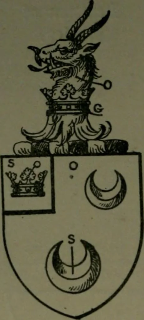 An illustration from Middlesex pedigrees, as collected by Richard Mundy in Harleian ms. no. 1551, 1914, leaf 197