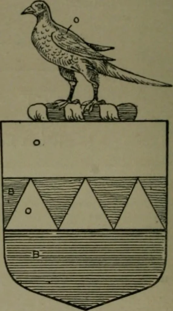 An illustration from Middlesex pedigrees, as collected by Richard Mundy in Harleian ms. no. 1551, 1914, leaf 25