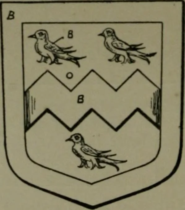 An illustration from Middlesex pedigrees, as collected by Richard Mundy in Harleian ms. no. 1551, 1914, leaf 35