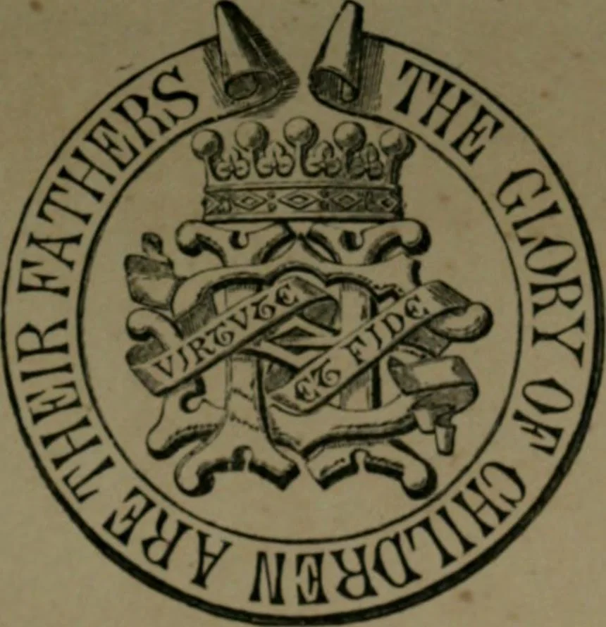 An illustration from Middlesex pedigrees, as collected by Richard Mundy in Harleian ms. no. 1551, 1914, leaf 4