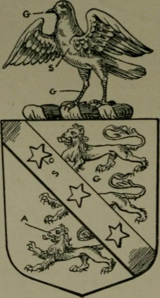 An illustration from Middlesex pedigrees, as collected by Richard Mundy in Harleian ms. no. 1551, 1914, leaf 41