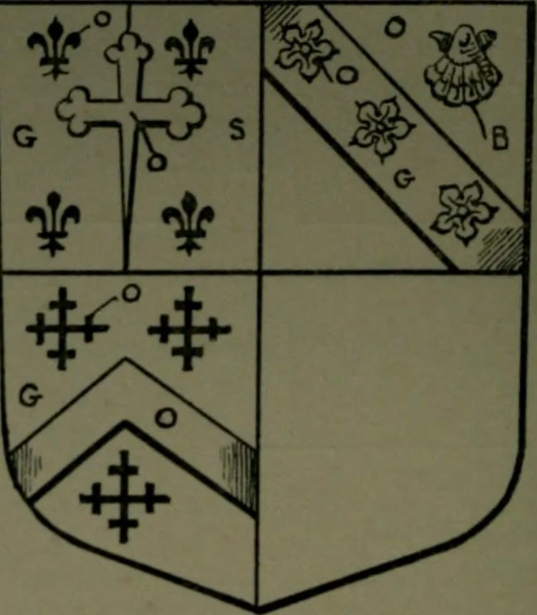 An illustration from Middlesex pedigrees, as collected by Richard Mundy in Harleian ms. no. 1551, 1914, leaf 43