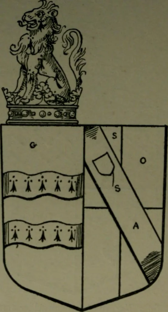 An illustration from Middlesex pedigrees, as collected by Richard Mundy in Harleian ms. no. 1551, 1914, leaf 47