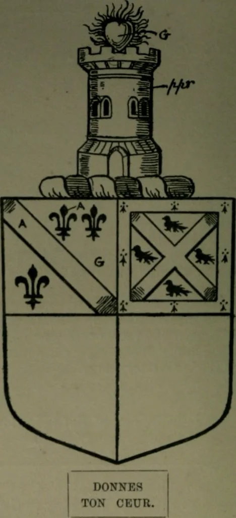 An illustration from Middlesex pedigrees, as collected by Richard Mundy in Harleian ms. no. 1551, 1914, leaf 51