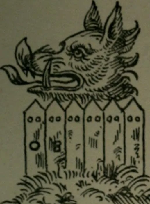 An illustration from Middlesex pedigrees, as collected by Richard Mundy in Harleian ms. no. 1551, 1914, leaf 58