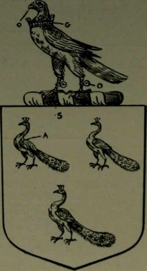 An illustration from Middlesex pedigrees, as collected by Richard Mundy in Harleian ms. no. 1551, 1914, leaf 67