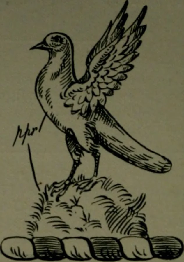 An illustration from Middlesex pedigrees, as collected by Richard Mundy in Harleian ms. no. 1551, 1914, leaf 67