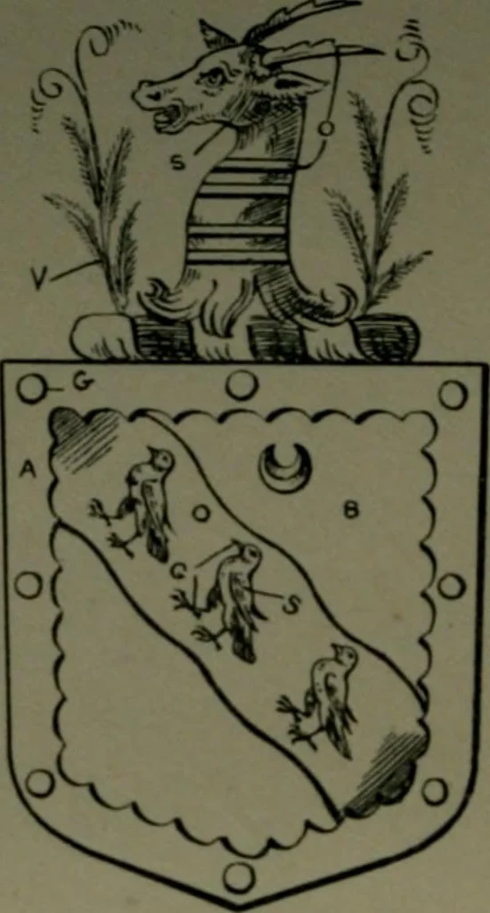An illustration from Middlesex pedigrees, as collected by Richard Mundy in Harleian ms. no. 1551, 1914, leaf 71