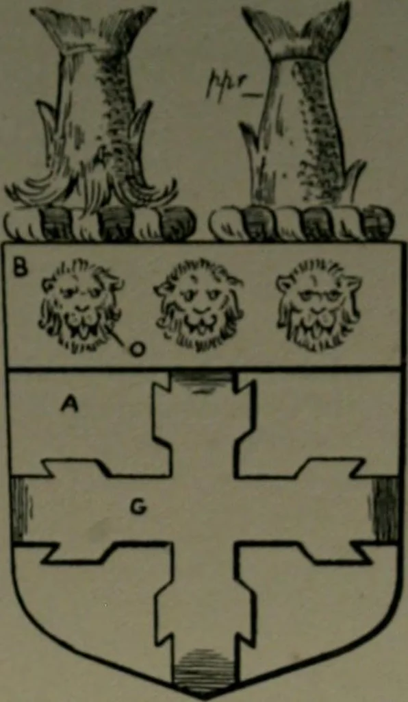 An illustration from Middlesex pedigrees, as collected by Richard Mundy in Harleian ms. no. 1551, 1914, leaf 76