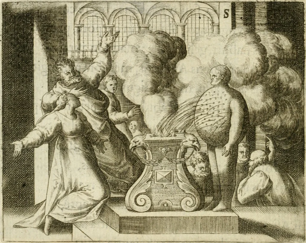 An illustration from Mikrokosmos = Parvvs mvndvs, 1579, leaf 155