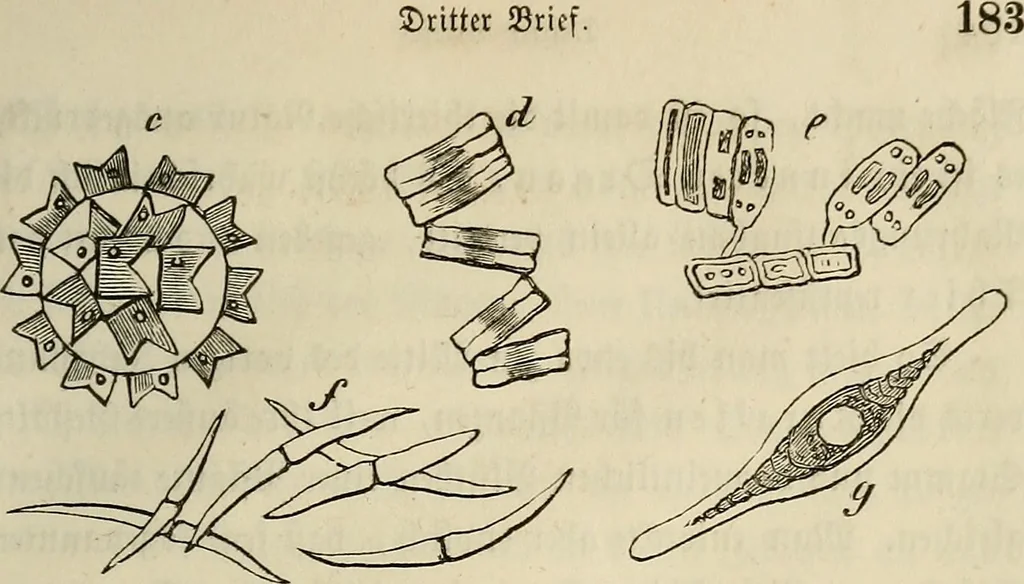 An illustration from Mikroskopische Bilder : Naturansichten aus dem kleinsten Raume ; ein Gemälde des Mikrokosmus in seinen Gestalten und Gesetzen, 1853, leaf 202