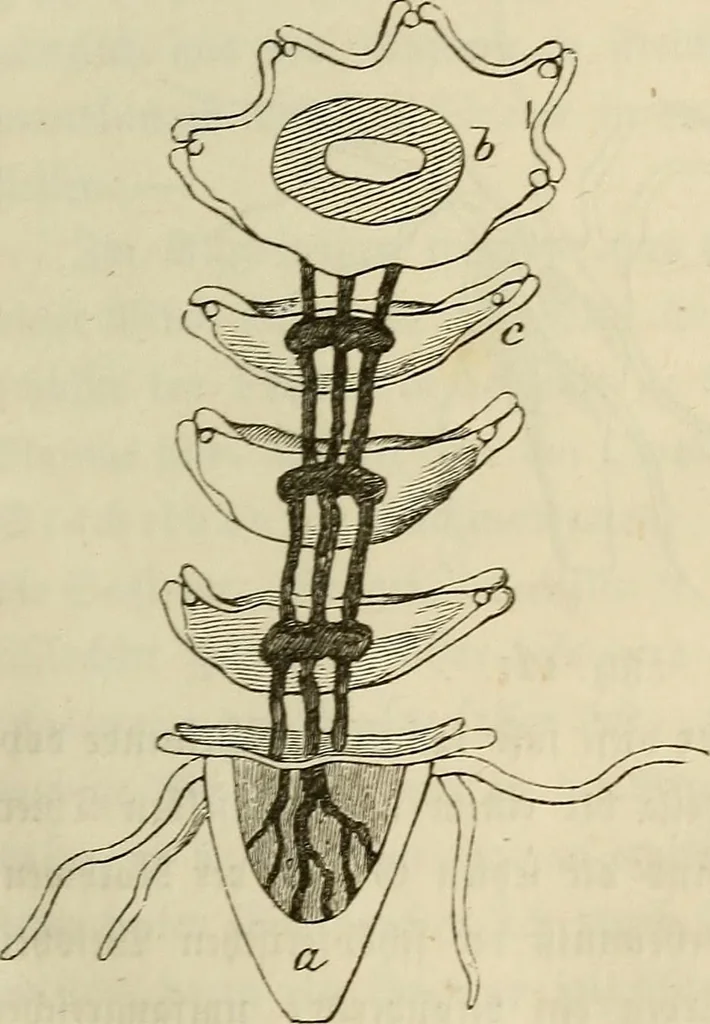 An illustration from Mikroskopische Bilder : Naturansichten aus dem kleinsten Raume ; ein Gemälde des Mikrokosmus in seinen Gestalten und Gesetzen, 1853, leaf 308