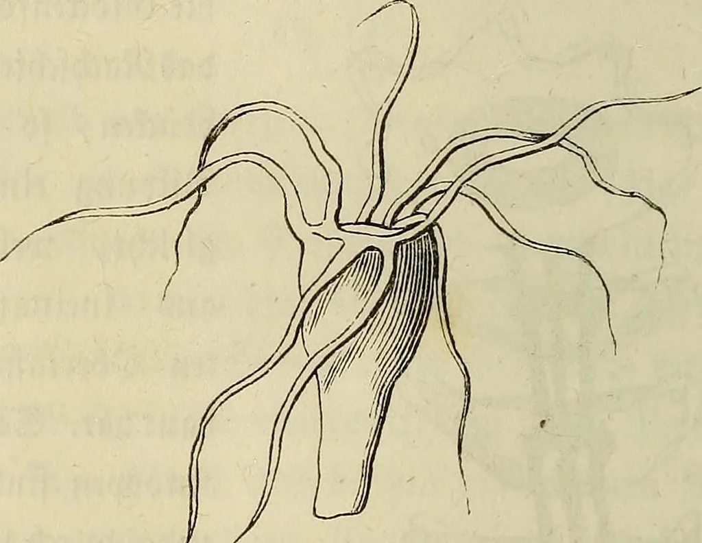 An illustration from Mikroskopische Bilder : Naturansichten aus dem kleinsten Raume ; ein Gemälde des Mikrokosmus in seinen Gestalten und Gesetzen, 1853, leaf 309