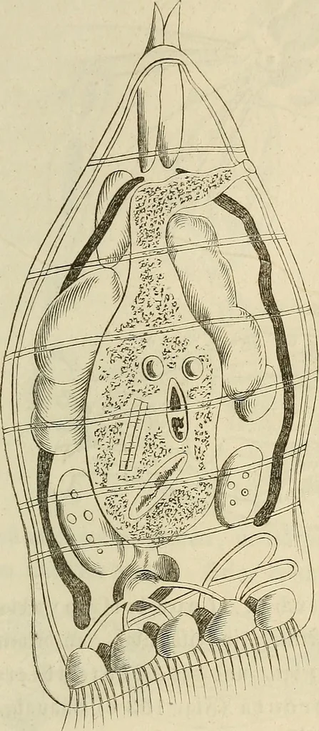 An illustration from Mikroskopische Bilder : Naturansichten aus dem kleinsten Raume ; ein Gemälde des Mikrokosmus in seinen Gestalten und Gesetzen, 1853, leaf 394