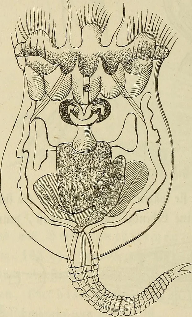 An illustration from Mikroskopische Bilder : Naturansichten aus dem kleinsten Raume ; ein Gemälde des Mikrokosmus in seinen Gestalten und Gesetzen, 1853, leaf 397