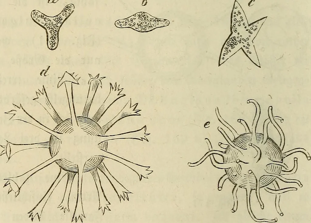 An illustration from Mikroskopische Bilder : Naturansichten aus dem kleinsten Raume ; ein Gemälde des Mikrokosmus in seinen Gestalten und Gesetzen, 1853, leaf 403