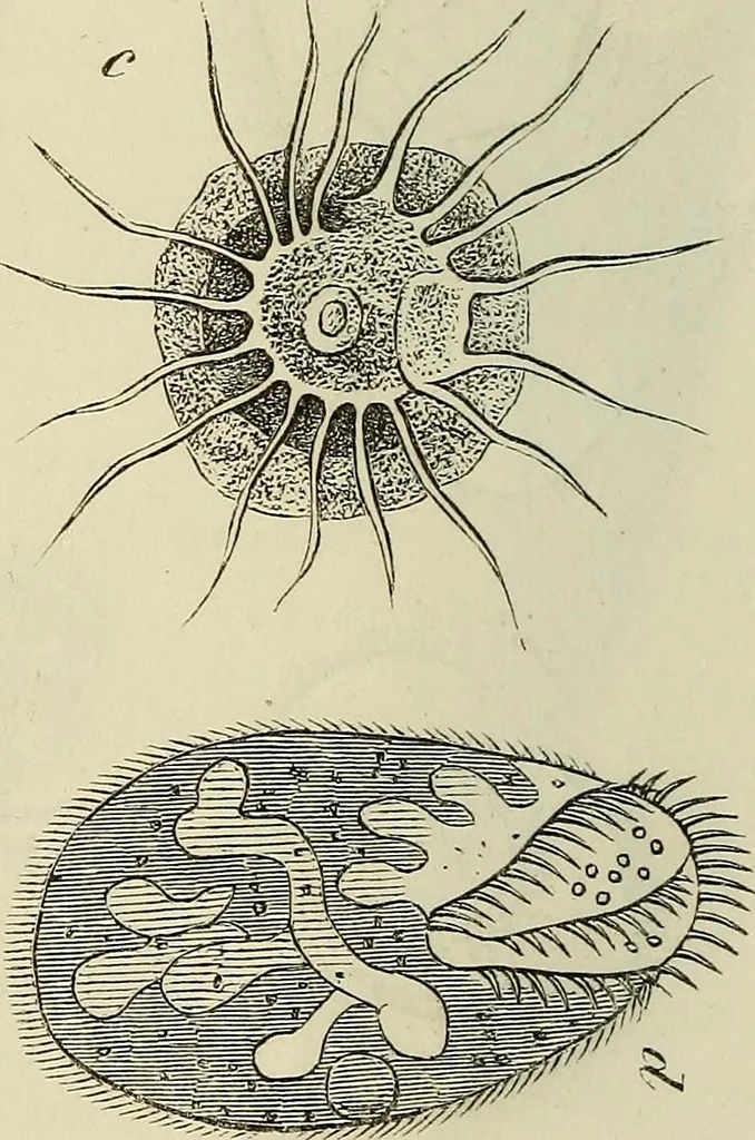 An illustration from Mikroskopische Bilder : Naturansichten aus dem kleinsten Raume ; ein Gemälde des Mikrokosmus in seinen Gestalten und Gesetzen, 1853, leaf 411