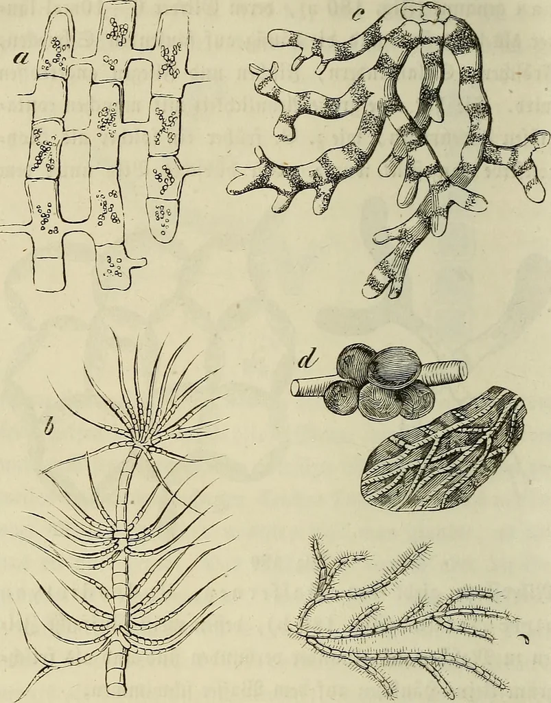 An illustration from Mikroskopische Bilder : Naturansichten aus dem kleinsten Raume ; ein Gemälde des Mikrokosmus in seinen Gestalten und Gesetzen, 1853, leaf 419