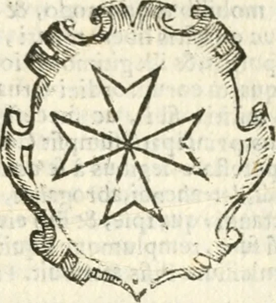An illustration from Militarium ordinum origines, statuta, symbola, et insignia, iconibus, additis genuinis : hac editione multorum ordinum, & quoquot extitere, accessione locupletata, serie[que] temporum distributa, 1623, leaf 100