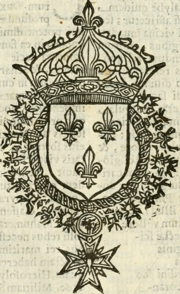 An illustration from Militarium ordinum origines, statuta, symbola, et insignia, iconibus, additis genuinis : hac editione multorum ordinum, & quoquot extitere, accessione locupletata, serie[que] temporum distributa, 1623, leaf 101