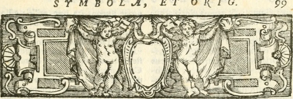 An illustration from Militarium ordinum origines, statuta, symbola, et insignia, iconibus, additis genuinis : hac editione multorum ordinum, & quoquot extitere, accessione locupletata, serie[que] temporum distributa, 1623, leaf 114