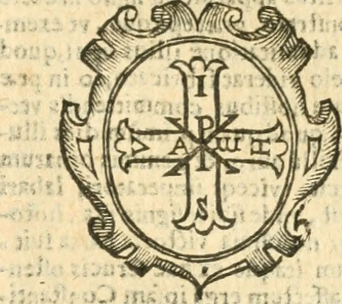 An illustration from Militarium ordinum origines, statuta, symbola, et insignia, iconibus, additis genuinis : hac editione multorum ordinum, & quoquot extitere, accessione locupletata, serie[que] temporum distributa, 1623, leaf 30