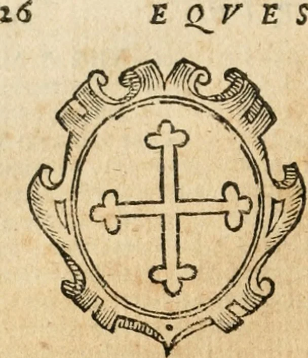 An illustration from Militarium ordinum origines, statuta, symbola, et insignia, iconibus, additis genuinis : hac editione multorum ordinum, & quoquot extitere, accessione locupletata, serie[que] temporum distributa, 1623, leaf 41