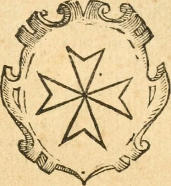 An illustration from Militarium ordinum origines, statuta, symbola, et insignia, iconibus, additis genuinis : hac editione multorum ordinum, & quoquot extitere, accessione locupletata, serie[que] temporum distributa, 1623, leaf 46