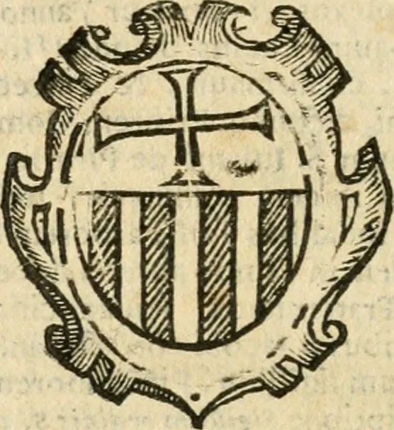An illustration from Militarium ordinum origines, statuta, symbola, et insignia, iconibus, additis genuinis : hac editione multorum ordinum, & quoquot extitere, accessione locupletata, serie[que] temporum distributa, 1623, leaf 61