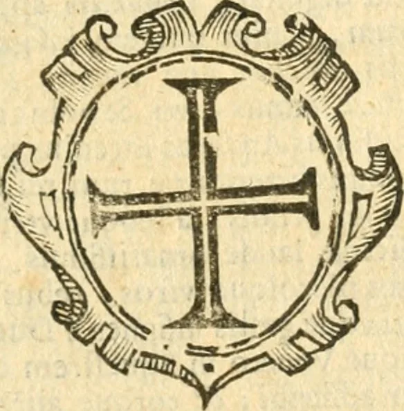 An illustration from Militarium ordinum origines, statuta, symbola, et insignia, iconibus, additis genuinis : hac editione multorum ordinum, & quoquot extitere, accessione locupletata, serie[que] temporum distributa, 1623, leaf 64