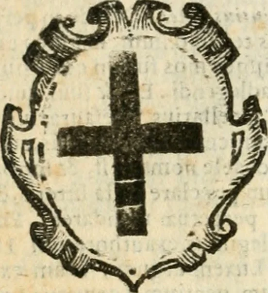 An illustration from Militarium ordinum origines, statuta, symbola, et insignia, iconibus, additis genuinis : hac editione multorum ordinum, & quoquot extitere, accessione locupletata, serie[que] temporum distributa, 1623, leaf 95