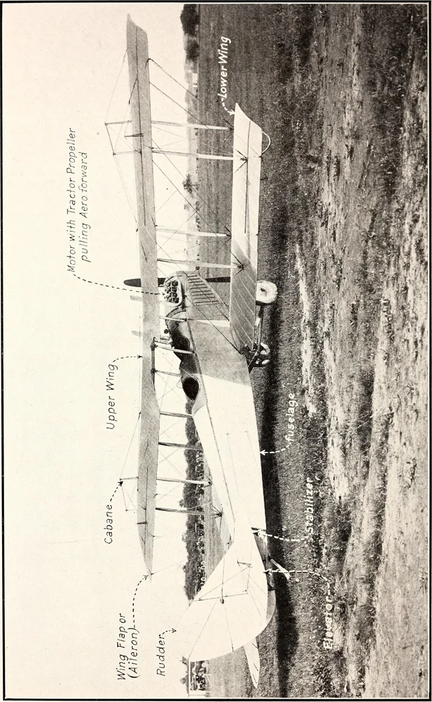 An illustration from Military aeroplanes, simplified, enlarged; an explanatory consideration of their characteristics, performances, construction, maintenance, and operation, specifically arranged for the use of aviators and students, 1918, leaf 105