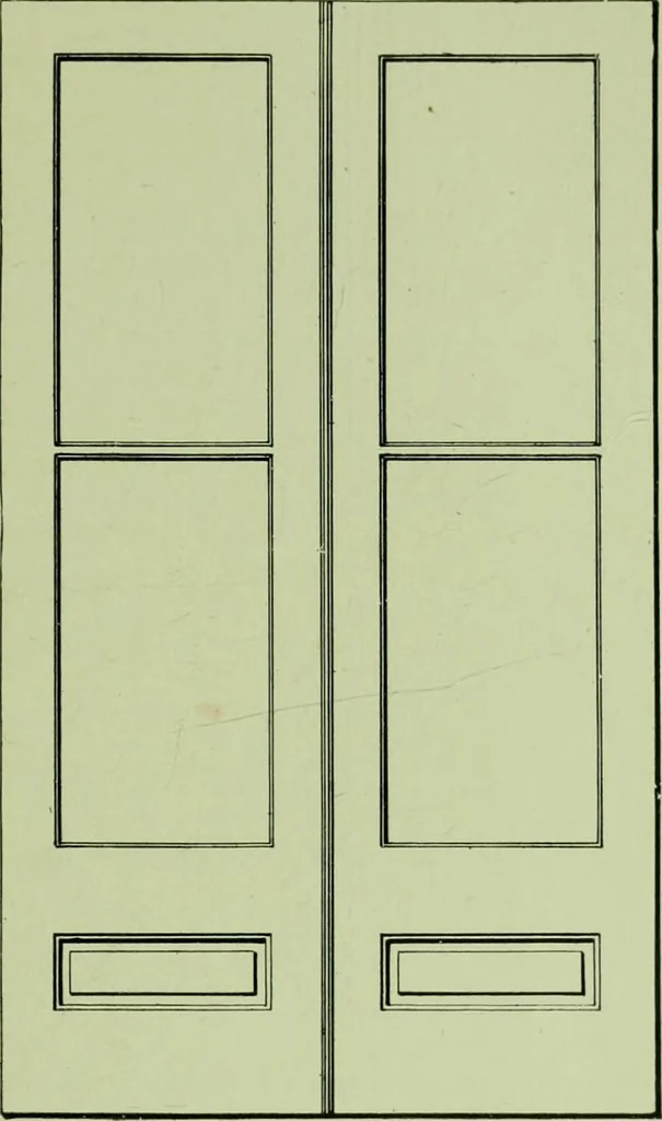 An illustration from Millwork catalogue : makers of the original patent dowelled doors, sash, blinds, fine interior finish, store and office fixtures, bank counters, dealers in lumber, etc, 1904, leaf 104
