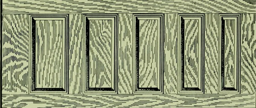 An illustration from Millwork catalogue : makers of the original patent dowelled doors, sash, blinds, fine interior finish, store and office fixtures, bank counters, dealers in lumber, etc, 1904, leaf 108
