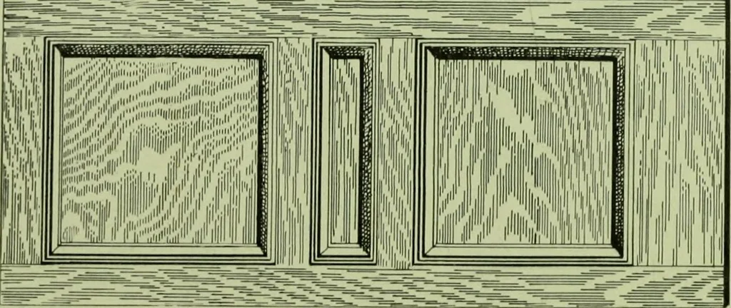 An illustration from Millwork catalogue : makers of the original patent dowelled doors, sash, blinds, fine interior finish, store and office fixtures, bank counters, dealers in lumber, etc, 1904, leaf 110
