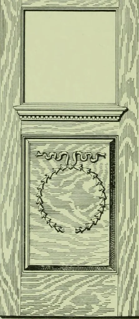 An illustration from Millwork catalogue : makers of the original patent dowelled doors, sash, blinds, fine interior finish, store and office fixtures, bank counters, dealers in lumber, etc, 1904, leaf 113