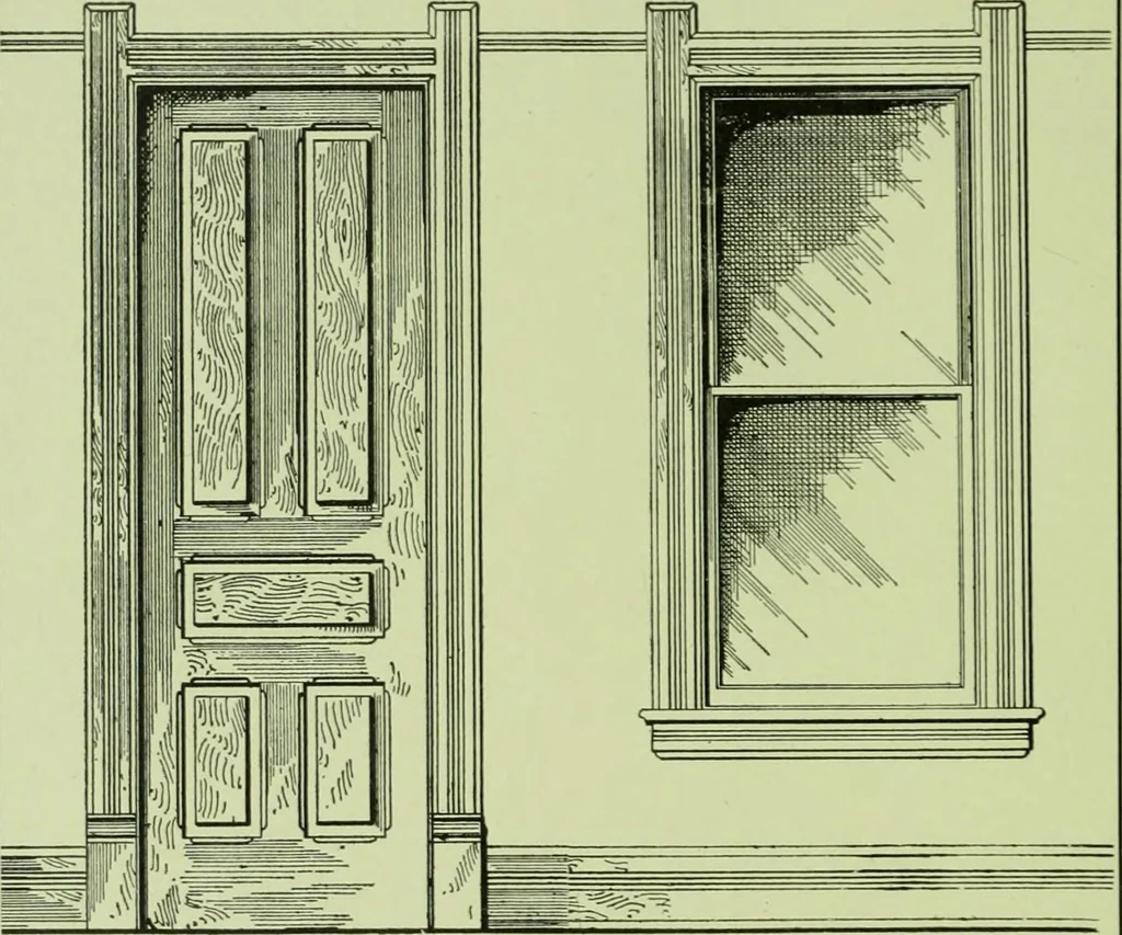 An illustration from Millwork catalogue : makers of the original patent dowelled doors, sash, blinds, fine interior finish, store and office fixtures, bank counters, dealers in lumber, etc, 1904, leaf 121