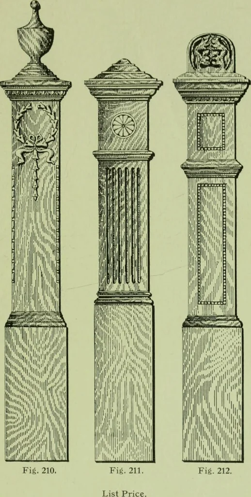 An illustration from Millwork catalogue : makers of the original patent dowelled doors, sash, blinds, fine interior finish, store and office fixtures, bank counters, dealers in lumber, etc, 1904, leaf 140