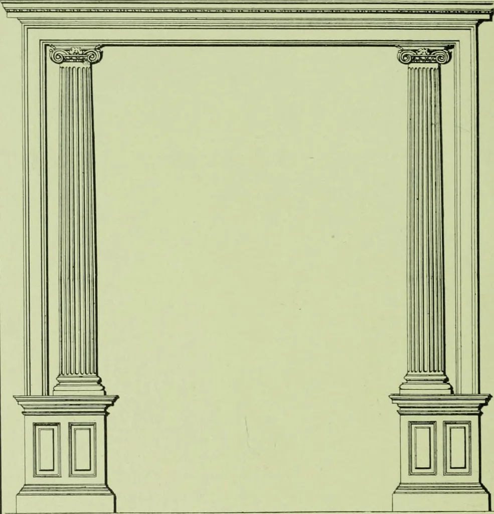 An illustration from Millwork catalogue : makers of the original patent dowelled doors, sash, blinds, fine interior finish, store and office fixtures, bank counters, dealers in lumber, etc, 1904, leaf 149