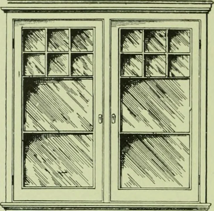 An illustration from Millwork catalogue : makers of the original patent dowelled doors, sash, blinds, fine interior finish, store and office fixtures, bank counters, dealers in lumber, etc, 1904, leaf 151