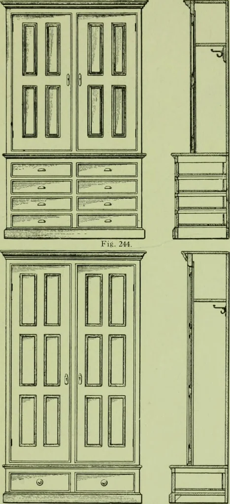 An illustration from Millwork catalogue : makers of the original patent dowelled doors, sash, blinds, fine interior finish, store and office fixtures, bank counters, dealers in lumber, etc, 1904, leaf 152