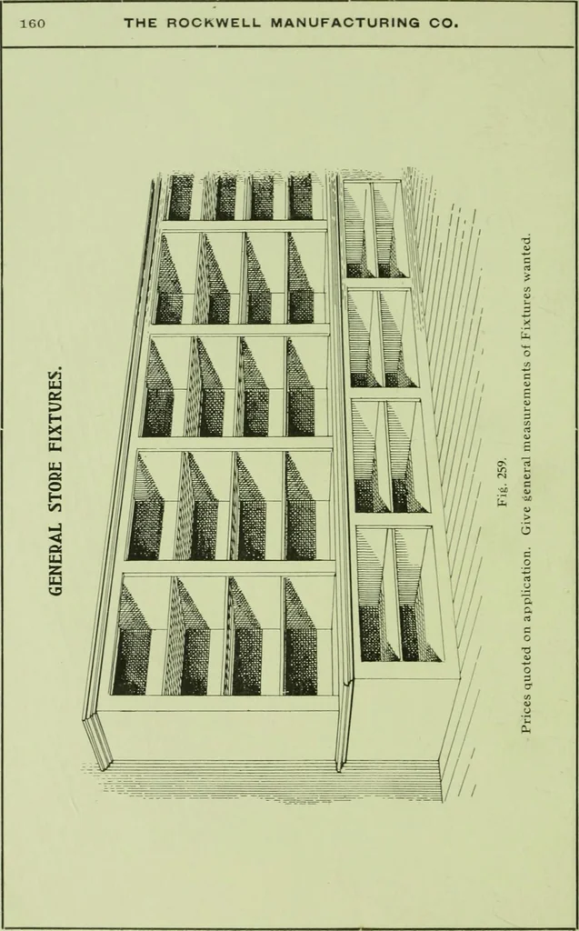 An illustration from Millwork catalogue : makers of the original patent dowelled doors, sash, blinds, fine interior finish, store and office fixtures, bank counters, dealers in lumber, etc, 1904, leaf 163