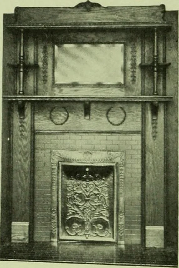 An illustration from Millwork catalogue : makers of the original patent dowelled doors, sash, blinds, fine interior finish, store and office fixtures, bank counters, dealers in lumber, etc, 1904, leaf 171
