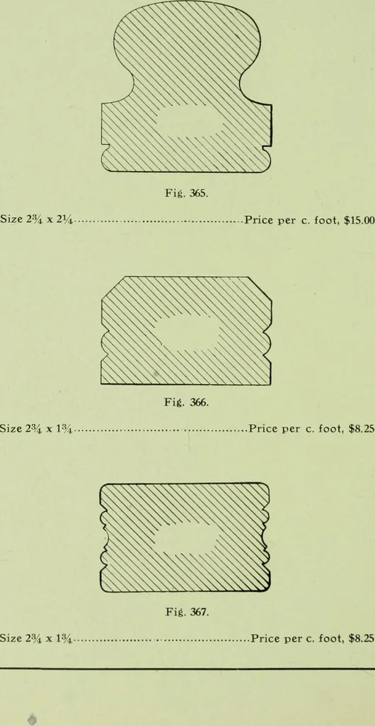 An illustration from Millwork catalogue : makers of the original patent dowelled doors, sash, blinds, fine interior finish, store and office fixtures, bank counters, dealers in lumber, etc, 1904, leaf 211