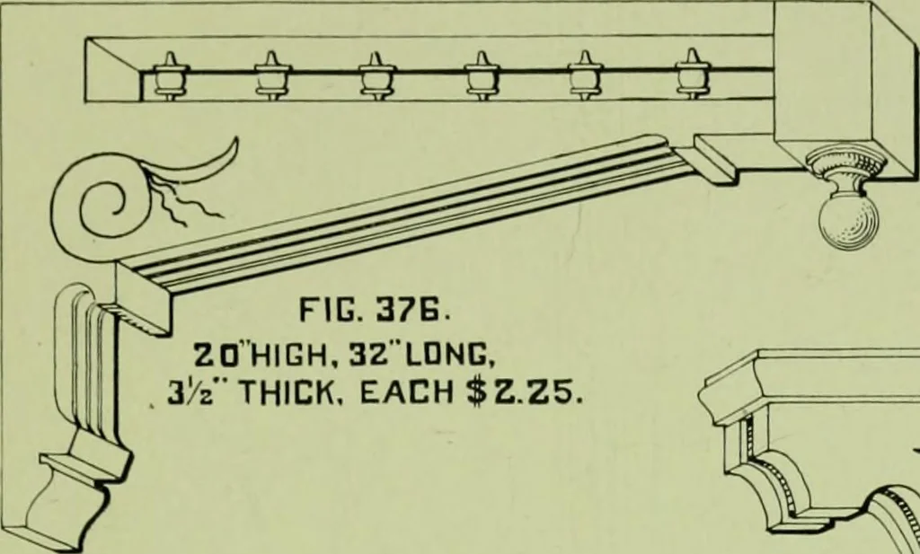 An illustration from Millwork catalogue : makers of the original patent dowelled doors, sash, blinds, fine interior finish, store and office fixtures, bank counters, dealers in lumber, etc, 1904, leaf 214