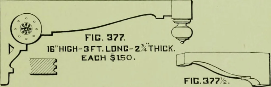 An illustration from Millwork catalogue : makers of the original patent dowelled doors, sash, blinds, fine interior finish, store and office fixtures, bank counters, dealers in lumber, etc, 1904, leaf 214