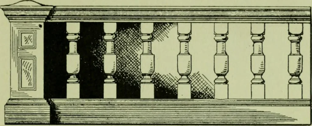 An illustration from Millwork catalogue : makers of the original patent dowelled doors, sash, blinds, fine interior finish, store and office fixtures, bank counters, dealers in lumber, etc, 1904, leaf 232