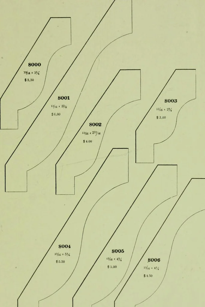 An illustration from Millwork catalogue : makers of the original patent dowelled doors, sash, blinds, fine interior finish, store and office fixtures, bank counters, dealers in lumber, etc, 1904, leaf 236
